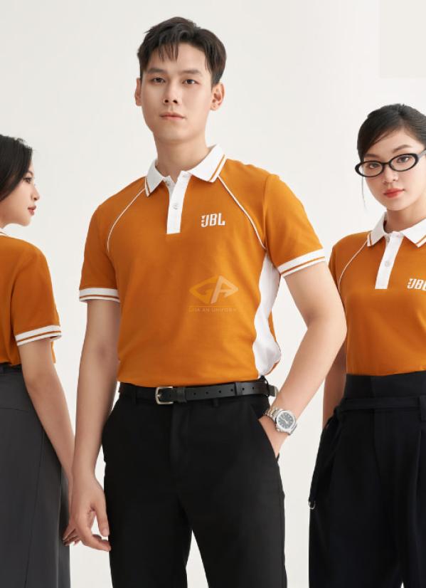 Áo polo đồng phục công ty JBL màu vàng phối