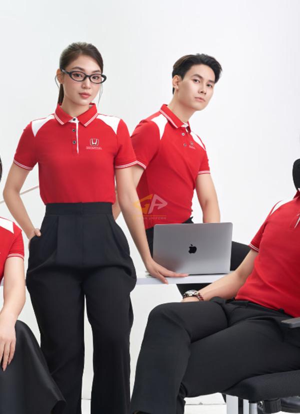 Áo thun Polo Đồng Phục  Đỏ Phối Trắng: Lựa Chọn Hoàn Hảo Cho Doanh Nghiệp