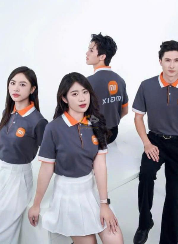 Áo màu xám phối bo 2 màu